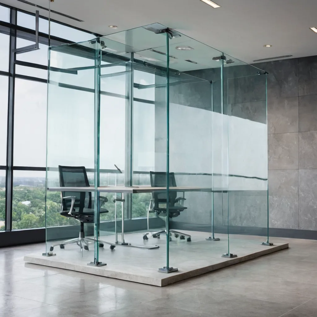 A thick glass panel resting on stone, suggesting a layered structure of guardrails — the conceptual frame around a small leveraged ETF position.
