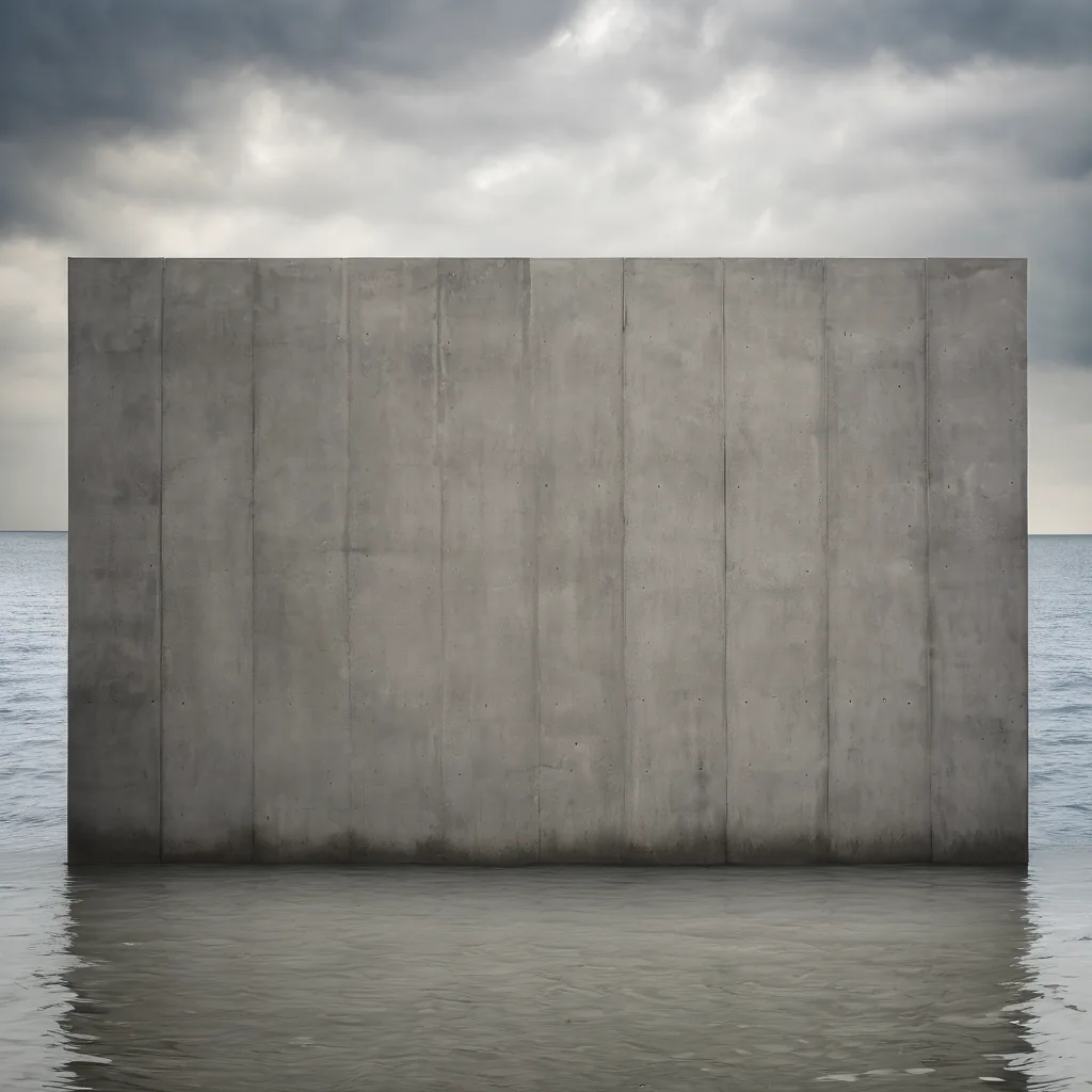 A concrete barrier diverting moving water — hedging a leveraged sleeve reshapes the loss distribution rather than eliminating it.