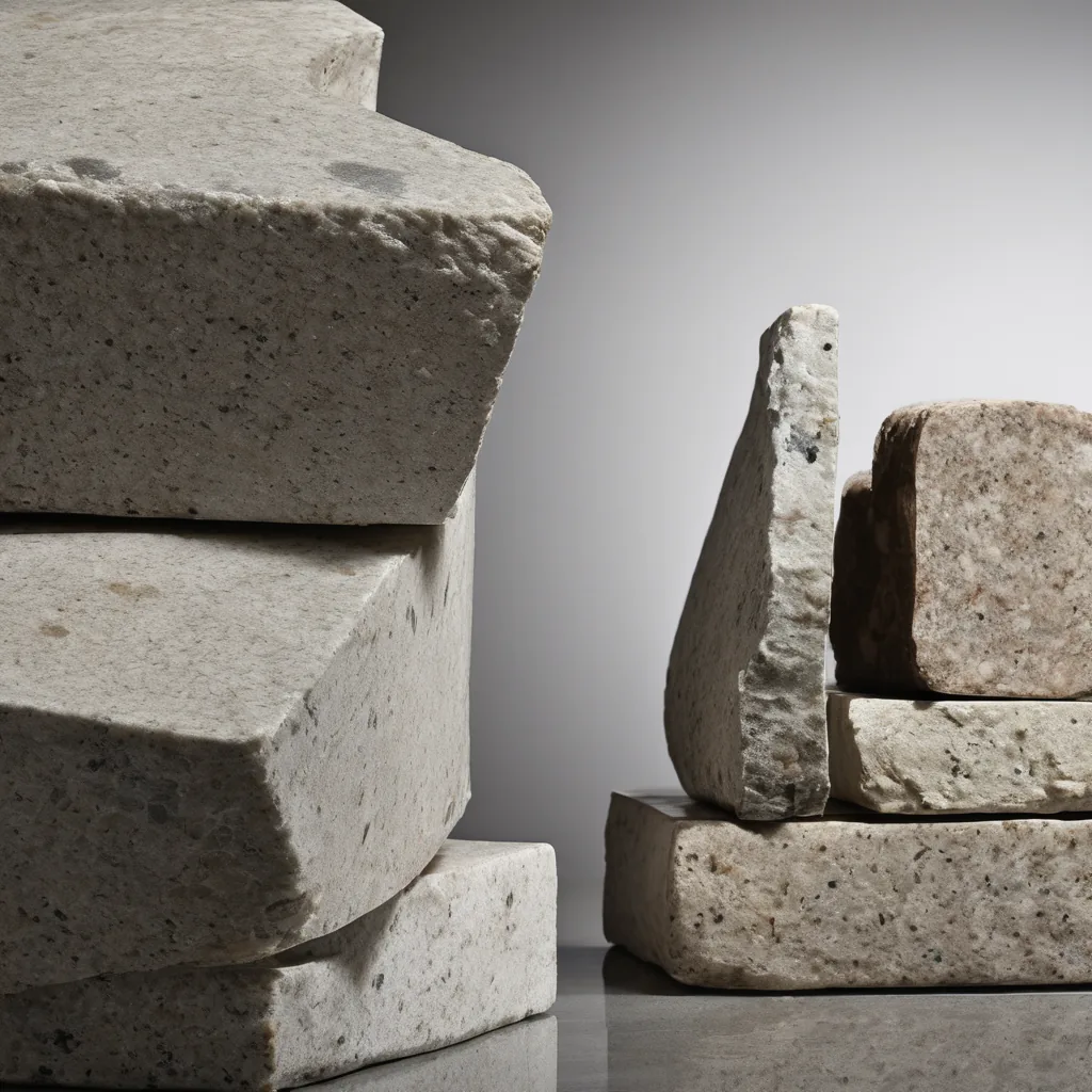 Three granite pillars of varying height representing the realized return spread between leveraged and unleveraged index ETFs over five years.