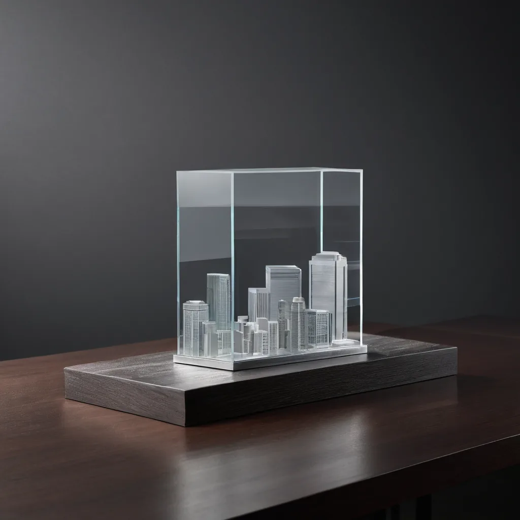 An architectural structural model on a dark wooden desk, illustrating the layered nature of infrastructure investing